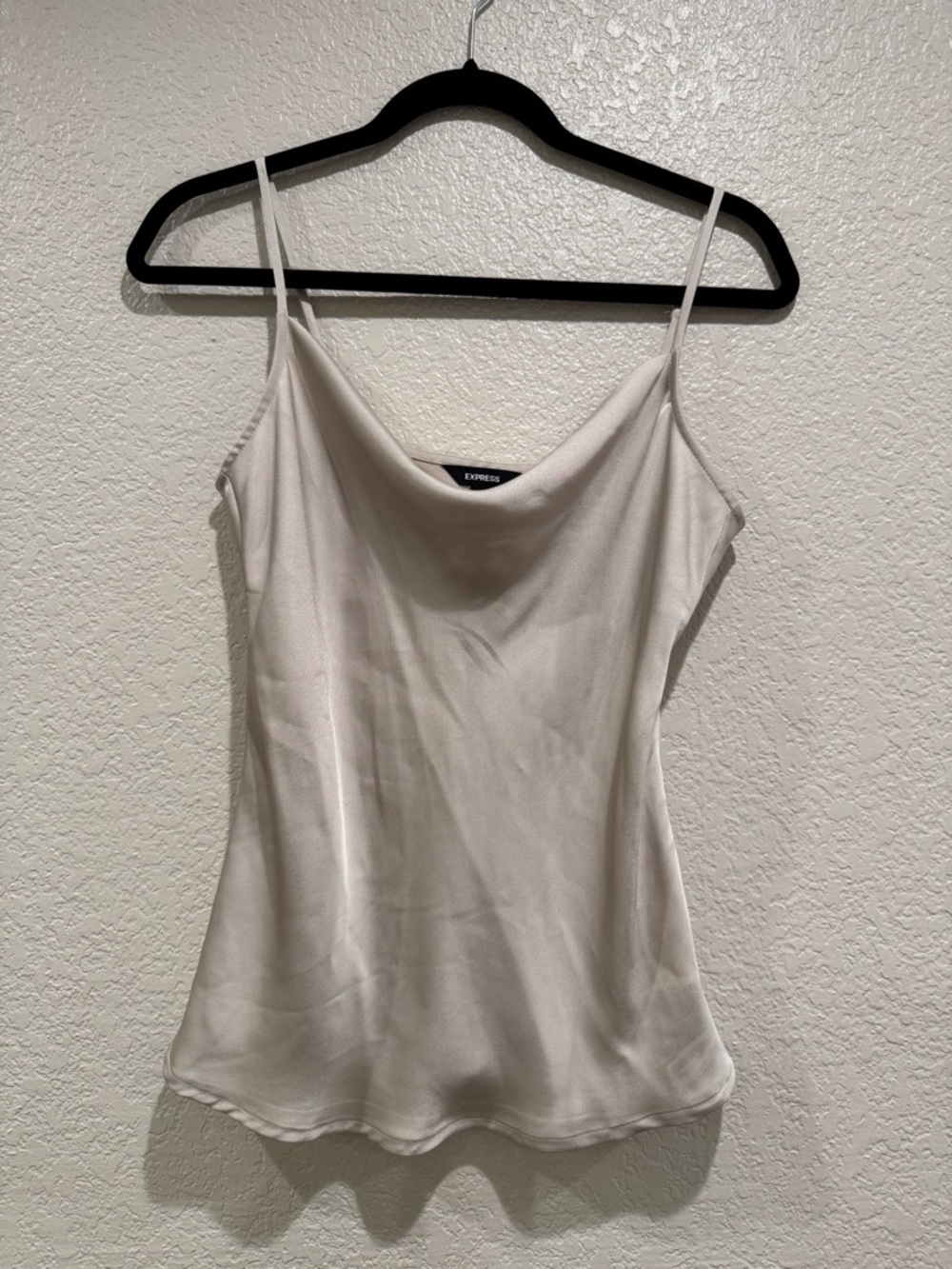 Express Satin Cowl Neck Camisole in Ivory